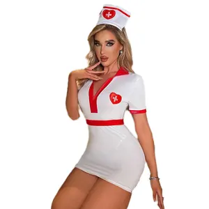 Valentijnsdag Halloween Vrouwen Sexy Verpleegster Wit Cosplay Lingerie Sets