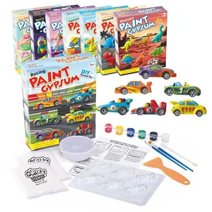 Bestseller handgemachte Gips figuren Graffiti Spielzeug Diy Kreativität Kühlschrank Magnet Gips Malerei Spielzeug Set für Kinder