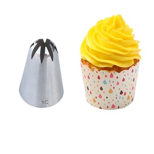 1C Korean Style 8 Tooth Cookie Butter Piping Tip 304 Stainless Steel Seamless Nozzle Large Size Cake Decorating Tool - Product Image 5