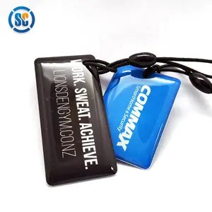 Sencan atacado personalizado sem contato 13.56MHz RFID cartão epóxi etiqueta de cristal 1K nfc chaveiro cartão de perfil