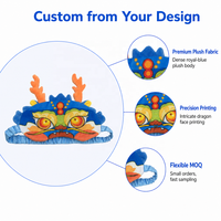 Peluche OEM personalizzato, design flessibile, MOQ ridotto, peluche a forma di drago, personalizzazione per mascotte, maschera per occhi in peluche personalizzata