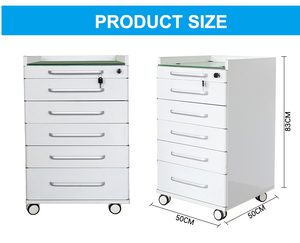 خزانة طبية متحركة من الفولاذ المقاوم للصدأ ذات 5 أدراج وسطح زجاجي، أثاث مستشفيات وعيادات طب الأسنان الأكثر مبيعًا - Product Image 4