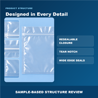Sacs refermables laminés transparents, épaisseur personnalisée, pochettes composites refermables, directement de l'usine
