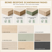 Lit plateforme tatami intégré sur mesure, style Forêt nordique et Fjord norvégien, avec armoire en bois, pour maison de montagne