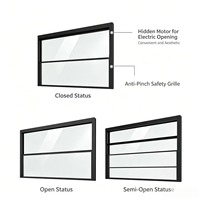 Ventana Elevadora Eléctrica Inteligente Moderna con Sensor Inteligente y Control Remoto, Ventana Elevadora Vertical Automática para Proyectos de Decoración de Hoteles