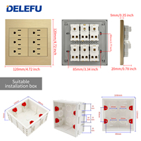 BAOBEN 120*120 Panneau d'alimentation DIY doré avec 3 prises et 2 ports USB-A, USB+ et Type-C, interrupteur standard américain