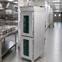 Armoire chauffante électrique en acier inoxydable avec portes vitrées pour pains et plateaux de repas chauds