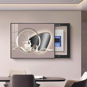 Orologio Decorativo per Contatore Elettrico in Stile Nordico Moderno, Dipinto Geometrico, Arte Murale per Arredamento Casa - Product Image 2