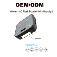 Sonnette sans fil intelligente OEM ODM, idéale pour les personnes âgées et malentendantes, sonnette sans fil avec lumière LED nocturne