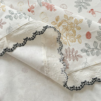 Drap YIXUAN 100% Coton, Tissage Grossier Style Ancien, Rafraîchissant, Style Coréen, Bordé de Dentelle, Antibactérien, Anti-acariens, Évacuation de l'humidité