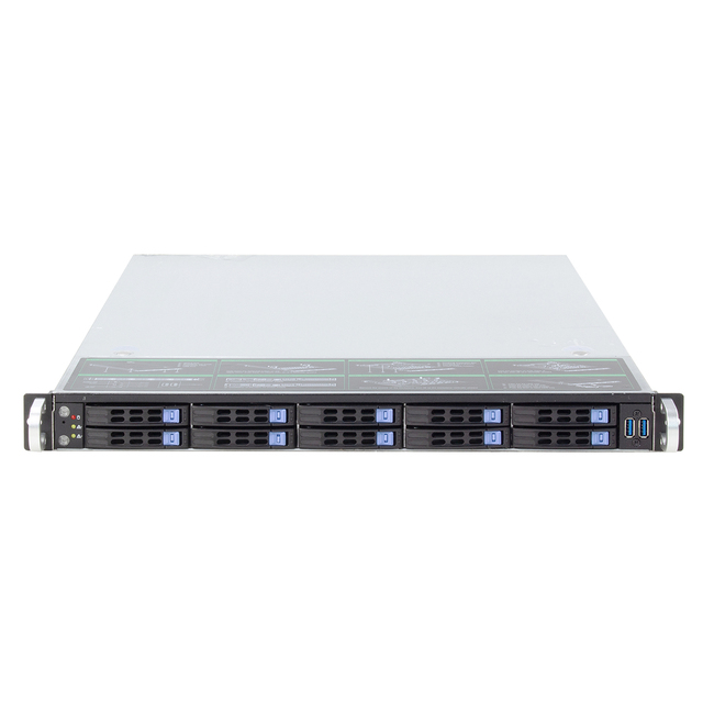 High Performance 1U Rack Supermicro Server 2.5'' 12Gb Backplane 2 NVMe SATA/SAS 10 Bays Chassis E-ATX Motherboard Support 460W