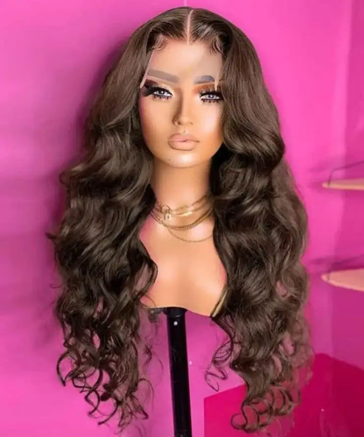 ISWEET Curly Water Wave Raw Long Lace Front Human Hair Wigs Vendors Swiss HD 13x4 Lace Frontal Closure Wigs