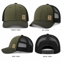 Casquettes de camionneur en maille respirantes unisexes à 6 panneaux bicolores avec logo brodé personnalisé, ajustables, pour commande en gros