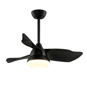 Ventilador de Techo Moderno Blanco y Negro de Tres Aspas con Luz LED Integrada, Lámpara de Techo para Dormitorio, Sala de Estar, Apartamento, Interior - Product Image 2