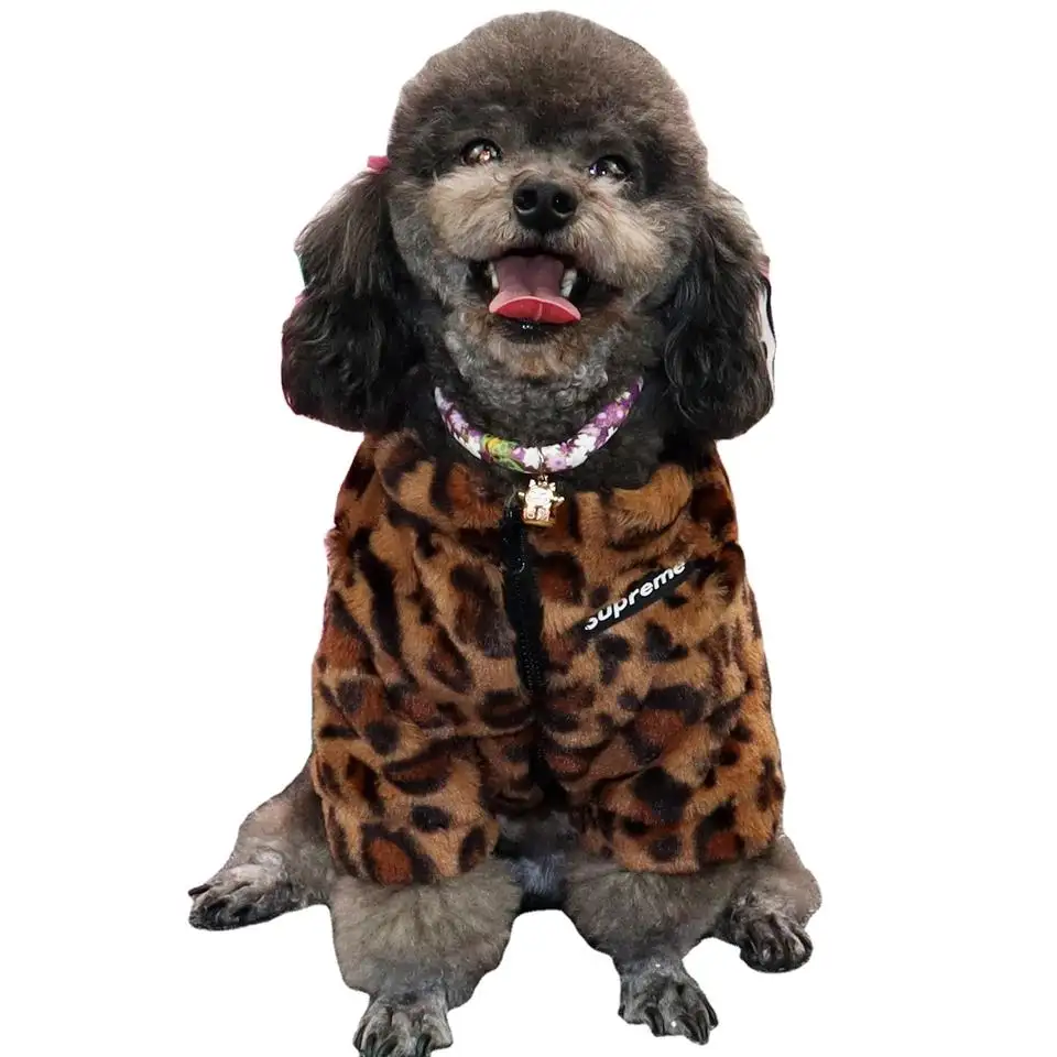 Hot Sale Fashion Luxury Dog Clothes Autumn And Winter Clothes Leopard Print Coat Jacket Teddy Puppy Clothes