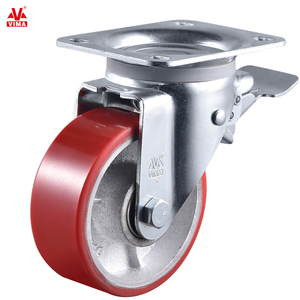 Roue pivotante à roulement à billes double VIMA en polyuréthane PU, robuste, capacité de charge de 500 kg, roue industrielle - Product Image 4