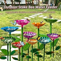 Abreuvoir pour abeilles en métal, piquet de jardin, distributeur d'eau pour abeilles, station d'abreuvement extérieure pour pollinisateurs, pour cour et patio