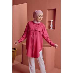 Abito in Chiffon leggero Baju Kurung all'ingrosso abbigliamento musulmano contemporaneo in tinta unita abbigliamento quotidiano del sud-est asiatico - Product Image 4