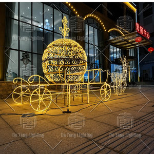 Commercial Christmas Reindeer Sleigh Santa Motif <b>Light</b> Outdoor LED Decoration For Park Landscape - Product Image 4
