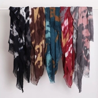 Pañuelo/Chal de Viscosa Modal 2026 con Estampado Digital de Doble Cara, Estilo Pintura al Óleo Tie-Dye, Degradado Étnico Musulmán, Tejido Arrugado