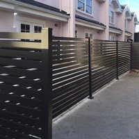 Poteaux de clôture en alliage d'aluminium avec éclairage LED, 6 pieds, robustes, pour panneaux à lattes horizontales et verticales, nature