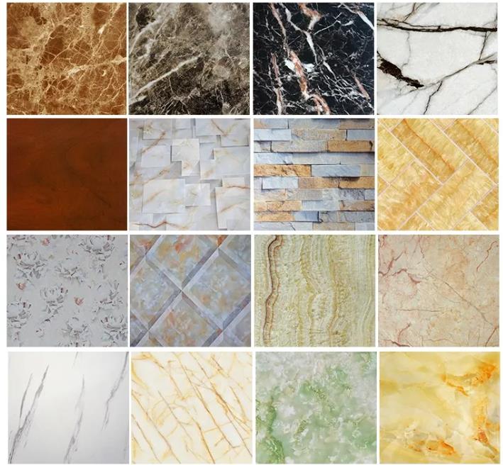 High Glossy Printing PVC Marble Sheet For Wall Decoration