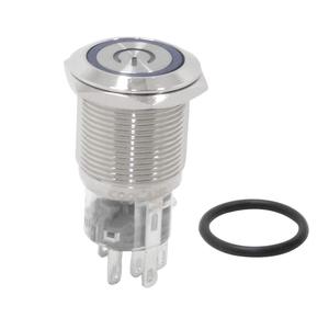 12V push button latching chuyển đổi trên off không thấm nước Thiết bị chuyển mạch IP67 nút màu xanh LED - Product Image 2