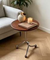 Table basse sur pied portable moderne faite à la main, petite table d'appoint décorative en bois pour salon – Offre spéciale