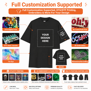 Camiseta Oversize Personalizable de Algodón 100% de 280GSM de Larga Duración, Estilo Boxy, con Bordado Personalizado, para Uso Diario y Streetwear Urbano - Product Image 5