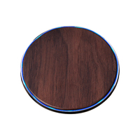 Chargeur sans fil personnalisé en bois et alliage d'aluminium avec logo, chargeur LED, chargeur sans fil pour smartphone, socle de charge pour téléphone portable