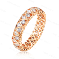 Cincin Perak Sterling 925 Berlapis Emas Bentuk Hati Hadiah Valentine Gemnel
