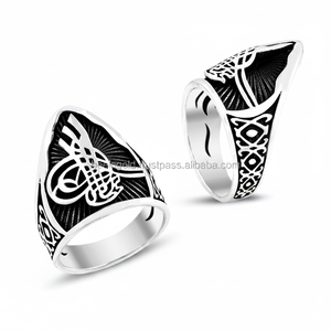 925K Sterling Silver Art Ottoman Tugra Archer Men <b>Ring</b> - Product Image 2