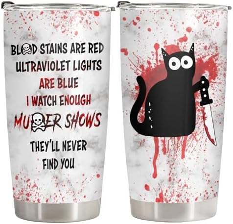 Black cat horror tumbler