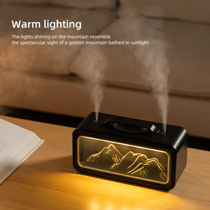 Nuevo humidificador doméstico de doble chorro con luz nocturna de montaña nevada y efecto de nieve artificial para escritorio - Product Image 5