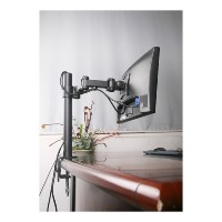 Support de bureau pivotant LCD482-S avec pince en C VESA pour moniteur unique de 32 pouces