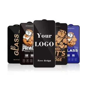 Custom LOGO brand pattern 9H 3D Clear Privacy Anti-static 0.33mm tempered glass screen protector