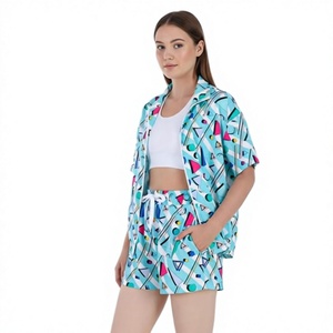Ensemble survêtement coupe-vent 2 pièces pour femme, style années 80-90, color block, manches courtes, fermeture éclair - Product Image 3