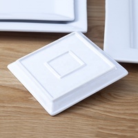 Service de Table Complet en Porcelaine Personnalisé Vente en Gros, Assiettes Carrées en Céramique Blanches pour Restaurant
