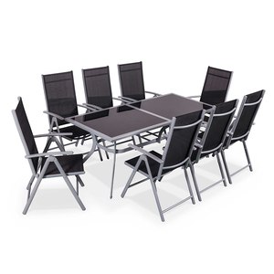 Meubles de jardin, chaises et tables de patio en aluminium, 8 places - Product Image 1