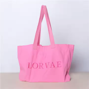 Large for Pink Custom Logo <b>Canvas</b> <b>Tote</b> <b>Bag</b> with Embroidered Webbing Handle Oversized Shopping <b>Bag</b> with Letter Pattern - Product Image 1