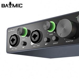 Aoshen Professional X2 Sound Card Audio Interface Digital Portable 48V Microphone With <b>USB</b> Input Recordingm Music - Product Image 1
