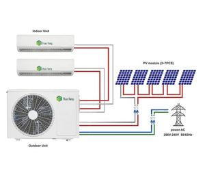 Climatiseur solaire hybride multi-zones à 3 têtes de raccordement, 30000 BTU, 36000 BTU, 1,5 CV pour maison, villa, extérieur et hôtel - Product Image 2