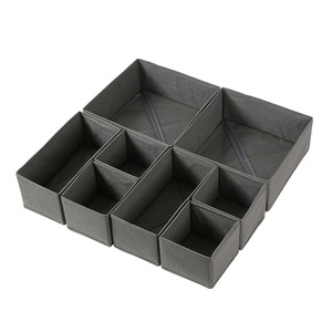 Clothing Organizer <b>Foldable</b> Drawer Style Storage <b>Box</b> Solid Color Rectangle With Zipper Bottom For Underwear And Socks - Product Image 5