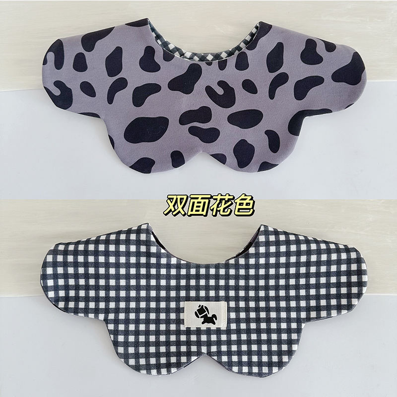 Double-sided pony gray leopard print