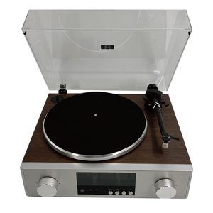 Tocadiscos de Vinilo de Alta Fidelidad <span class=keywords><strong>con</strong></span> Preamplificador de Tubos, Altavoces Externos de Repisa, Reproductor de Discos <span class=keywords><strong>con</strong></span> Transmisión por Correa para Sistema de Audio en Casa - Product Image 1