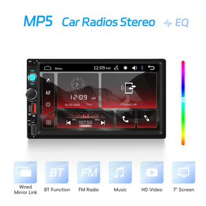 Autoradio Podofo 7'' double DIN MP5 stéréo FM EQ USB avec charge rapide, écran tactile complet, commande au volant, grand stock disponible - Product Image 2