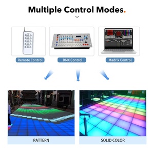 Panneaux modulaires à installation rapide, revêtement mat, aimantés, commande DMX par PC, plancher de danse LED pour mariage, fête, scène, boîte de nuit - Product Image 5