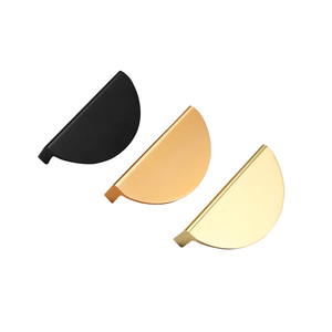 现代半月家具橱柜手柄64毫米拉丝金卧室厨房铝手柄 - Product Image 3