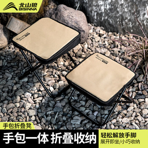 Folding Stool Portable Outdoor Camping Chair Rectangular Iron Frame Compact Design For Fishing Travel Use - Product Image 3