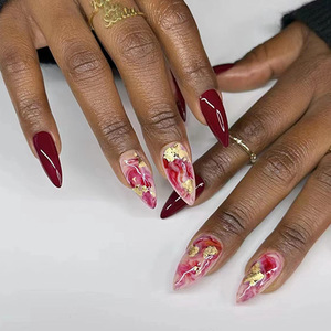 <span class=keywords><strong>Uñas</strong></span> postizas blancas con purpurina, stiletto de almendro corto francés, cobertura completa, suministros para <span class=keywords><strong>uñas</strong></span> artificiales, salón de belleza, <span class=keywords><strong>2023</strong></span> - Product Image 4